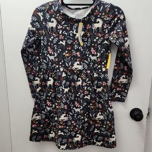 Adorable Kids Dress with Floral and Animal Design